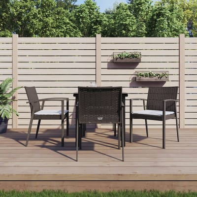 vidaXL - 5-delige - Tuinset - met - kussens - poly - rattan - en - staal