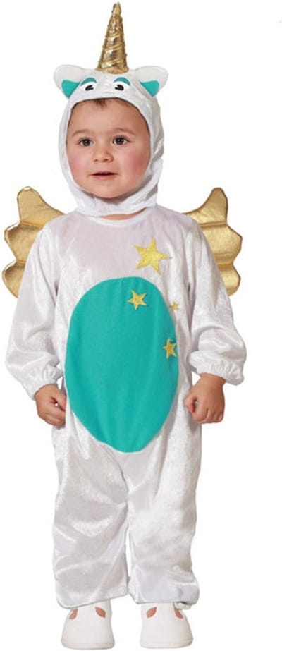 Atosa Verkleed set voor peuters - eenhoorn/unicorn - wit - 2-delig - carnaval verkleedkleding 24-36 mnd