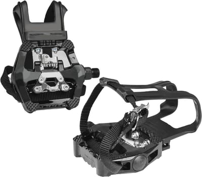 Fietspedalen met teenkooi en riemen voor mountainbike en racefiets - 9/16 inch assen - SPD-pedalen - Spinfiets - Touring - Indoor hometrainers
