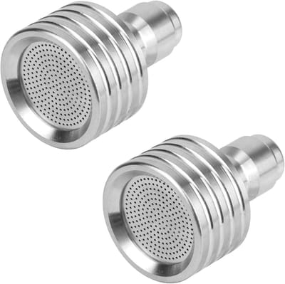 Hogedrukspuit Opzetstukken - Reiniging Mondstukken - Auto en Tuin Reinigen - Roestvrij Staal - 2 Stuks - Zilver