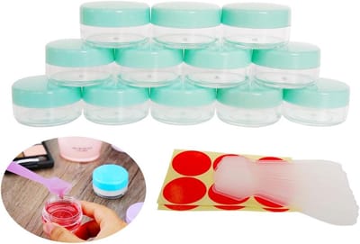 Set van 12 lege cosmetische containers van 10g, ideaal voor make-up, crèmes en lotions - BPA-vrije potjes voor reizen en samples