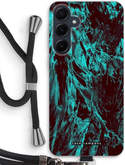 Case Company® - Hoesje met koord geschikt voor Samsung Galaxy A55 hoesje met Koord - Ice Age - Telefoonhoesje met Zwart Koord - Bescherming aan alle Kanten en Over de Schermrand