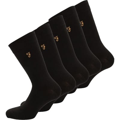 Farah Heren Kinley Dress Socks (Set van 5) (Zwart)