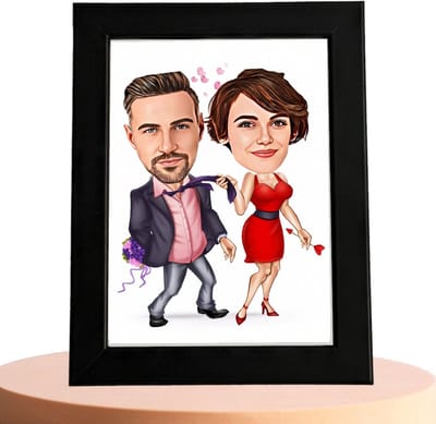 Liefdeskoppel Karikatuur - Jouw Foto, Onze Knipoog - Cadeau - Verjaardag - Kerst - Kado - Valentijn - Gepersonaliseerd Cadeau