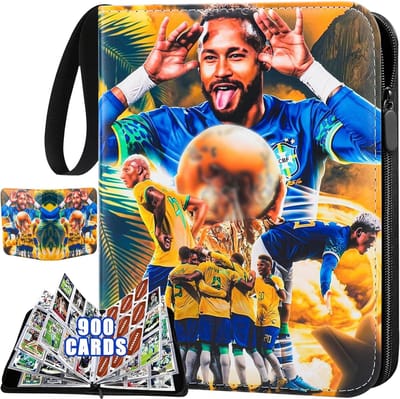 Verzamelalbum Kaarten - Opslaghouder Album - Voetbal Kaarten - Grote Capaciteit 900 - 34x28x5cm - Geel