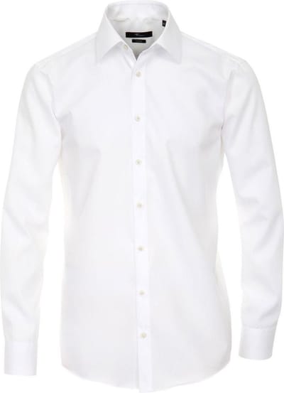 VENTI modern fit overhemd - wit - Strijkvrij - Boordmaat: 40