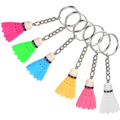 6 Stuks Mini Simulatie Badminton Sleutelhanger Sleutelhanger Hanger Mode Hangende Decoratie gray