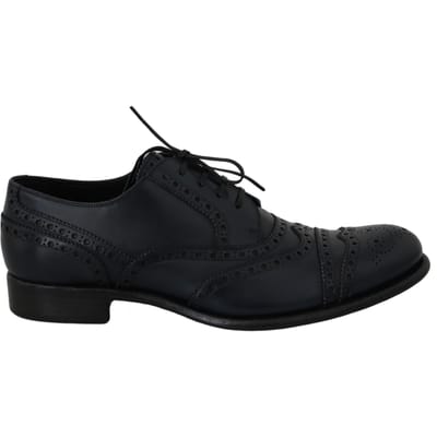 Dolce & Gabbana Donkerblauwe Leren Wingtip Oxford Dresschoenen