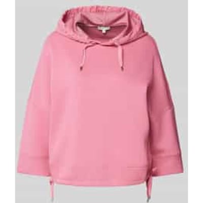Korte hoodie in scuba met3/4-mouwen
