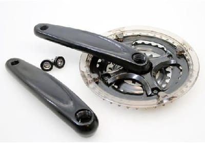 Lasco Triple Aluminium Crankstel - 24x34x42T - 170mm - Spieloos (Vierkante as) - Met Kettingscherm - Zwart