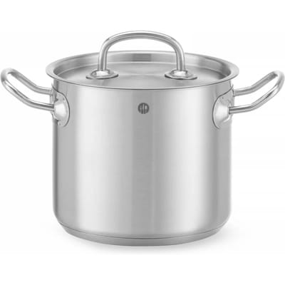 HENDI Hoge kookpan met deksel – 2,8L – inductiegeschikt – koelblijvende handgrepen – 160x140 mm