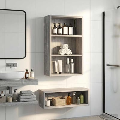 vidaXL - Badkamer - wandkast - Grijze - Sonoma - 40 - x - 16 - x - 62,5 - cm