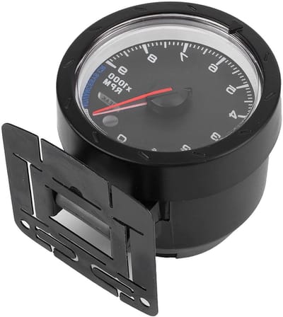 Toerenteller Meter - RPM Meter - Motorprestaties Monitoren - Dubbele LED Kleur - 65 mm - Zwart