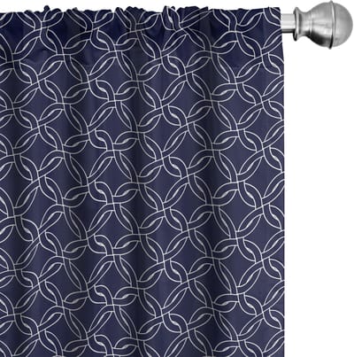 ABAKUHAUS Navyblauw Gordijnen – Microvezel 2x75x175 cm