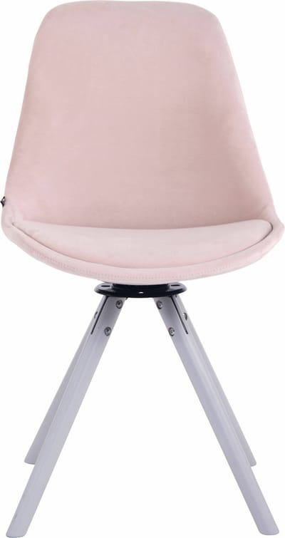 CLP Troyes Eetkamerstoel - Rond frame - Fluweel wit roze