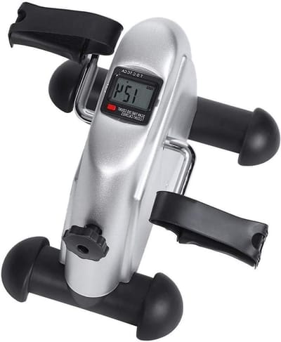 Mini Pedaaltrainer - Hometrainer Ouderen - Binnenshuis Fitness - Compact Opvouwbaar - 37.5 cm - Grijs