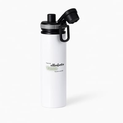 Hacebo® - voor de allerbeste tante van de wereld waterfles met draaidop grijs - Tante - de beste tante - verjaardagscadeau - verjaardag - cadeau - cadeautje voor tante - tante artikelen - kado - geschenk - gift - water fles - 850ML