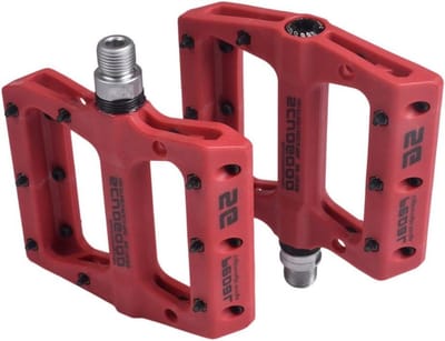 Fiets Pedalen - Fietspedalen Nylon - Mountainbiken Fietsen - Antislip Stalen Nagels - 9/16" - Rood