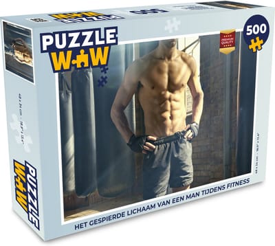 Puzzel Het gespierde lichaam van een man tijdens fitness - Legpuzzel - Puzzel 500 stukjes