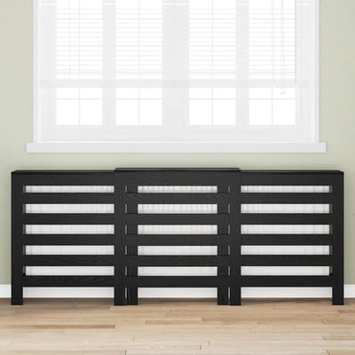 vidaXL Radiatorafdekking Zwart eiken 205 x 21,5 x 83,5 cm Bewerkt hout