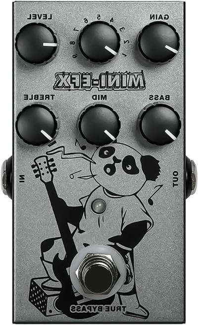 Mini Gitaar Overdrive Pedal met 9 Tones en 3 Band EQ Instellingen voor Rock Geluid, Ideaal voor Muzikanten en Amplifier Verbindingen (Grijs)
