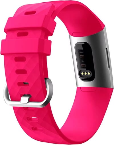 CHPN - Bandje geschikt voor Fitbit - Smartwatchbandje - Geschikt voor Fitbit Charge 3 - Maat S - Horlogebandje - Siliconen - Felroze - Polsbandje - Unisex