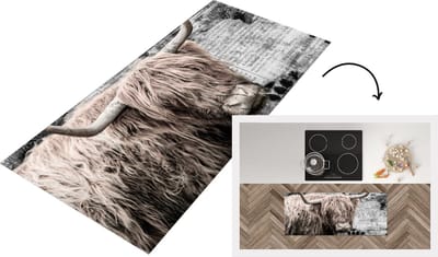 Keukenloper - Loper keuken - Schotse hooglander - Vintage - Boek - 120x50 cm - Keukenloper vinyl