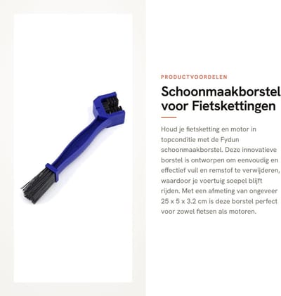 Dailygoods- Kettingreiniger met dubbele reinigingszijde - Fiets/Motor - Nylon/Plastic - 25 x 5 x 3,2 cm - Blauw - Inclusief reinigingsborstel - Fietskettingreiniger