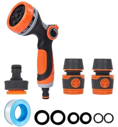 Tuinslang Spuitpistool Set - 10 Verstelbare Patronen - Hogedruk Waterpistool met Slangconnectoren - voor Tuin Besproeien, Auto Wassen, Huisdieren Baden