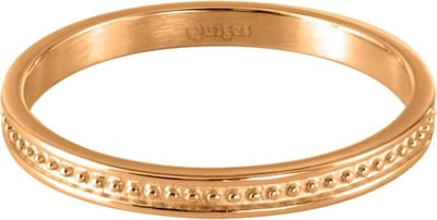 Quiges Stapelring Dames - Vulring Bolletje - RVS Roségoudkleurig - Maat 19 - Hoogte 2mm