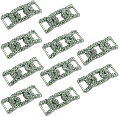 Dailygoods- Elastische Gesp - 10 Stuks - Metalen Vetergesp - Decoratie met Kunstmatige Diamanten - Geschikt voor Sneakers - Eenvoudige Bevestiging - Schoenaccessoire