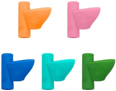 carmdering - Potlood grip - Potloodgrepen - Penverdikker - Set van 5, ergonomisch en zacht siliconen - Bevordert juiste schrijfhouding, ideaal voor kinderen - Geschikt voor potloden, pennen en stylus - Herbruikbaar