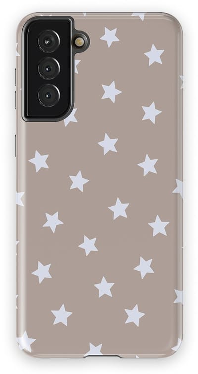 DripCase Hoesje Samsung Galaxy S21 Plus | Sterren Design | Magnetisch Opladen | 2-in-1 Ontwerp | Stars Backcover Taupe Sky
