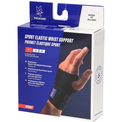 Thuasne Sport Neopreen Polsbrace - Warmte & Steun - Polsbandage - Pols Support - Polsspalk - Universeel Zwart
