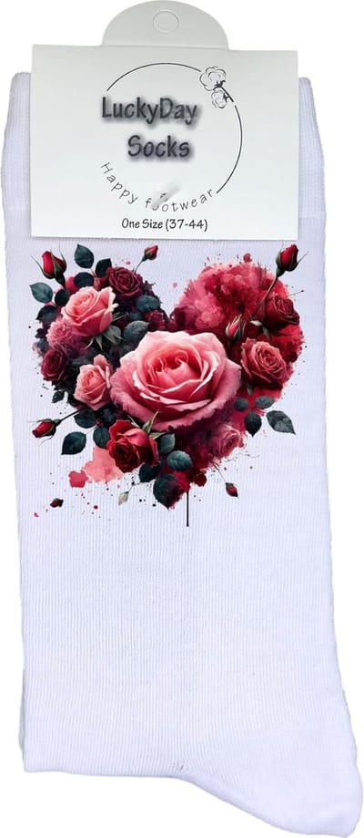 Valentijns sokken - Valentijn Cadeau - Grappige sokken - Leuke sokken - Hem Haar sokken - Vrolijke sokken - Gothic - Verliefd - Vaderdag - Moederdag - Verjaardag cadeau - Kerst cadeau - Leuk Cadeau - Speciaal cadeau - Sokken maken Happy - Maat 37-44