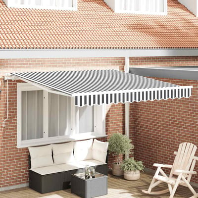 vidaXL - Luifel - automatisch - uittrekbaar - 300x250 - cm - antracietkleur - en - wit