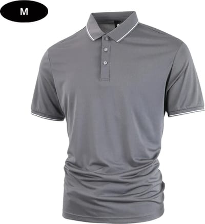 Livano Golf Shirt Heren - T-shirt - Golfkleding - Golfen - Golf Accessoires - Polo Shirt - Grijs - Maat M