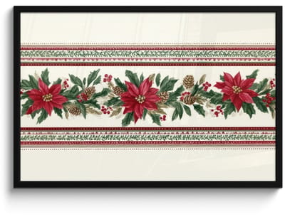 Poster in lijst - Fotolijst 90x60 cm - Posters - Kerststrook - Pointia - Rood - Groen - Posterlijst zwart - Decoratie - Wanddecoratie woonkamer - Muurdecoratie slaapkamer - Kerstversiering - Kerstdecoratie voor binnen - Kerstmis