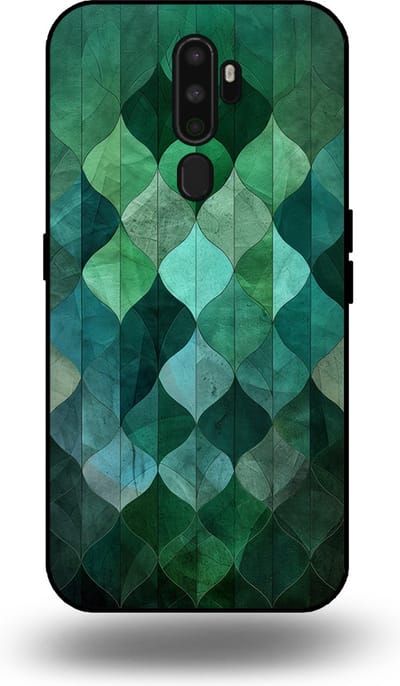 Smartphonica Telefoonhoesje geschikt voor OPPO A5 2020 met groene bladeren opdruk - TPU backcover case green leaf design - Groen geschikt voor OPPO A5 (2020)