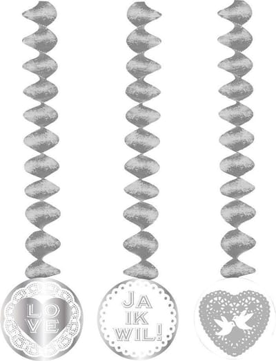 Haza Original Rotorspiralen "ja Ik Wil" 3 Stuks Zilver