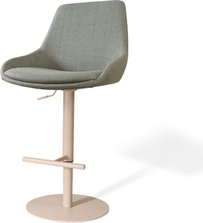 Nolon Niva-Isa Draaibare Tulp Barkruk Saliegroen - Verstelbaar - Beige Onderstel - Modern - Stoffen
