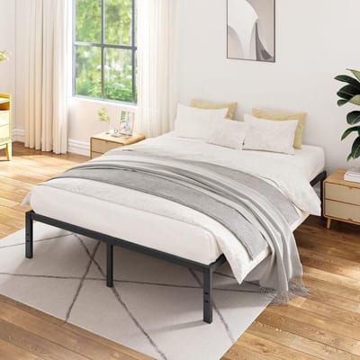 Bedframe Metaal - Bed 140x190 - Slaapkamer Inrichting - Grote Opbergruimte - 140x195 cm - Zwart