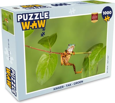 Puzzel Kikker - Tak - Groen - Legpuzzel - Puzzel 1000 stukjes volwassenen