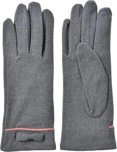 Clayre & Eef Handschoenen Winter 9x23 cm Grijs Polyester