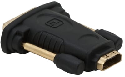 DVI Naar HDMI Adapter – HDMI Vrouwelijk Naar DVI Mannelijk – Goud Vergulde Connector – Multimedia Adapter Voor TV En Monitor – Zwarte Kunststof Behuizing – DVI HDMI Converter [05740]