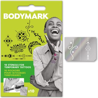 BIC Bodymark 16 tattoo stencils - stickers voor op de huid voor eenmalig gebruik- 1 pak van 16 stencils