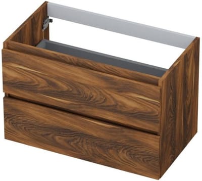 INK - Onderkast 2 Laden Greeploos met Houten Keerlijst - 800x450x520 Mm - Noten