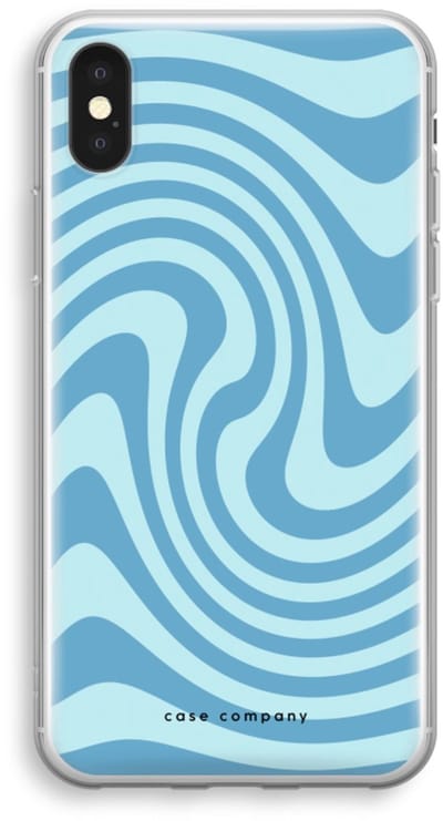Case Company® - Hoesje geschikt voor iPhone XS hoesje - Swirl Blauw - Soft Cover Telefoonhoesje - Bescherming aan alle Kanten en Schermrand