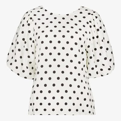 TwoDay dames top met polkadots wit - Maat M