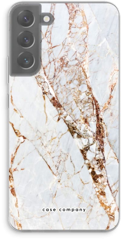 Case Company® - Hoesje geschikt voor Samsung Galaxy S22 Plus hoesje - Goud marmer - Soft Cover Telefoonhoesje - Bescherming aan alle Kanten en Schermrand